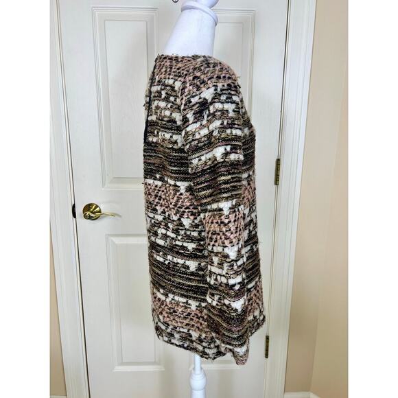 Zara Basic T-Shirt Special Edition Medium Boucle Pink White Black Gold Metallic - Picture 2 of 8